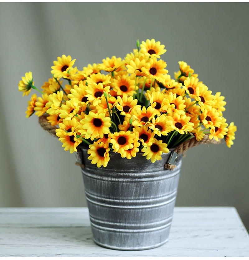 Artfen Artificial Sunflower 2 Bouquet Artificial Flowers Fake Sunflowers Floral Decor Bouquet Home Hotel Office Wedding Party Garden Craft Art Decor 13 inch - Image 4